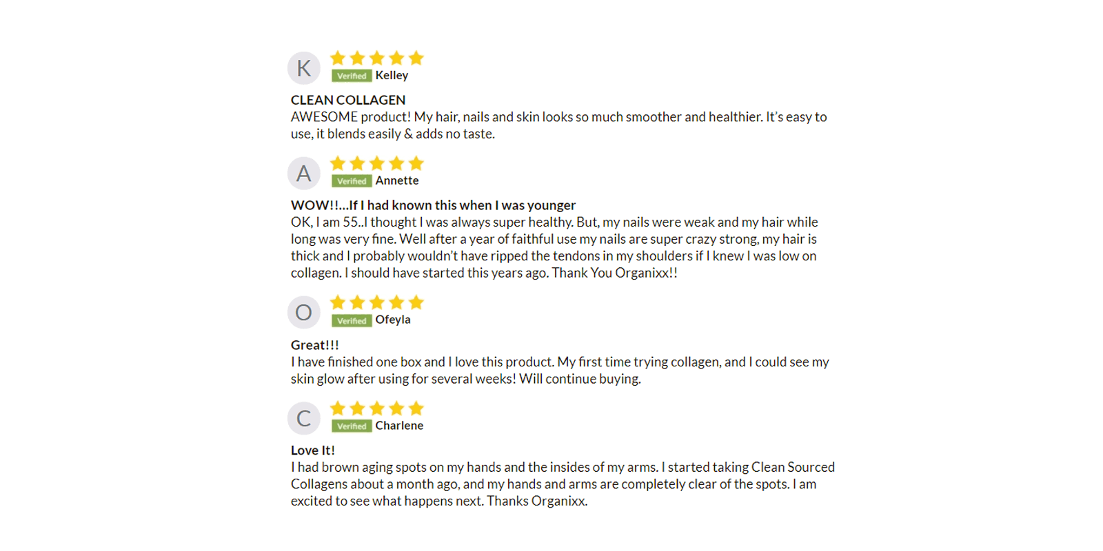 Organixx Collagen customer reviews