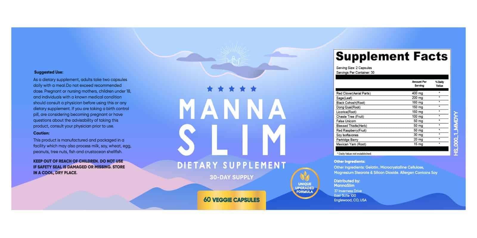 MannaSlim dosage label