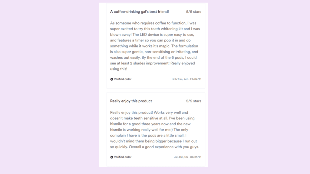 HiSmile Customer Reviews