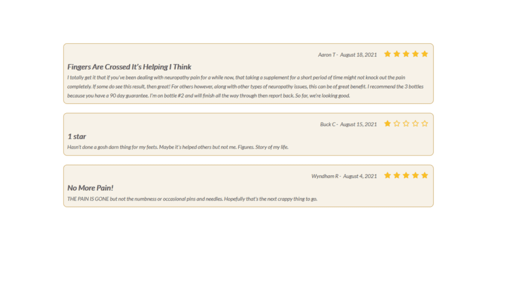 Nerve Rejuva Customer reviews