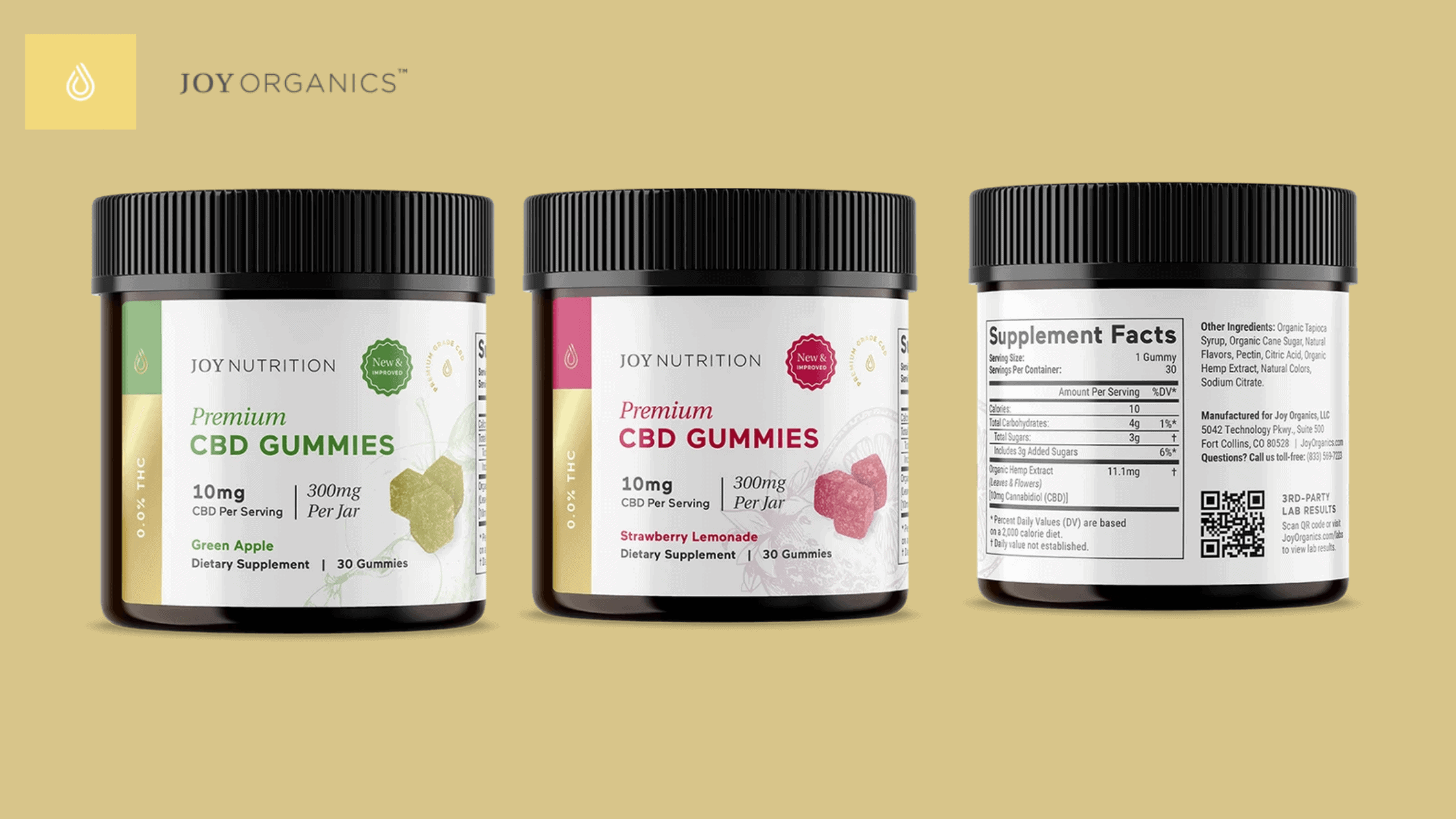 Joy Organics CBD Gummies supplement facts
