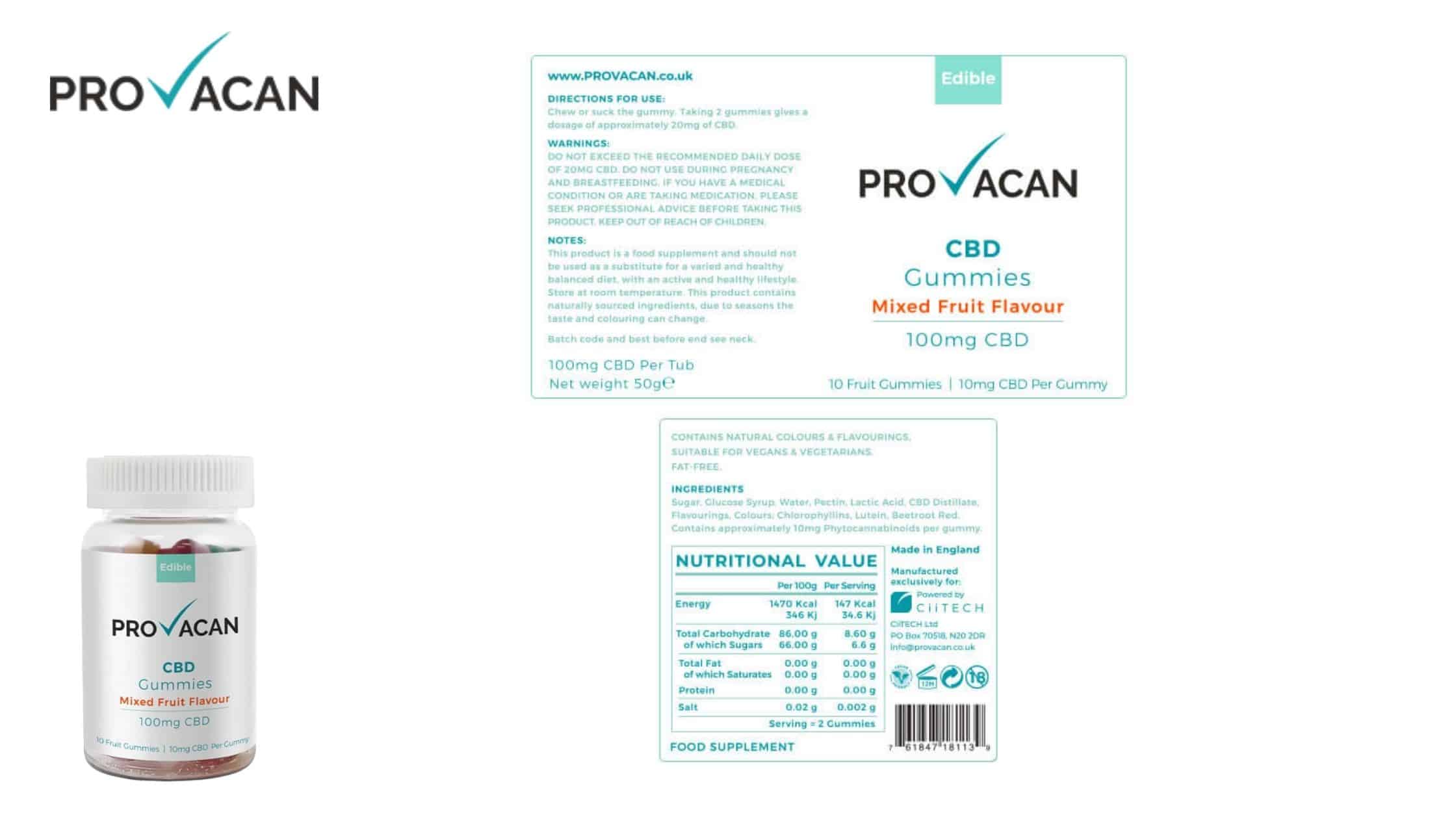 Provacan CBD Gummies Dosage