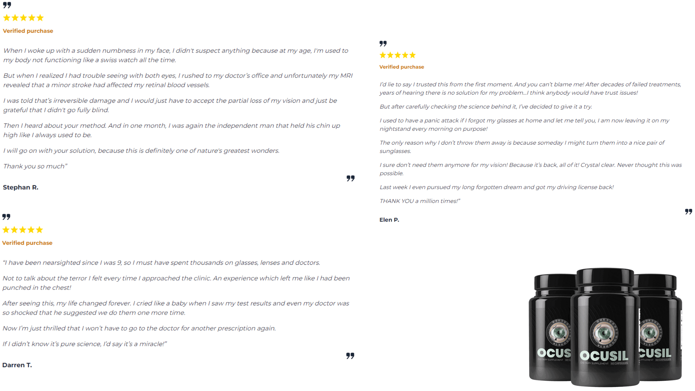 Ocusil Customer Reviews